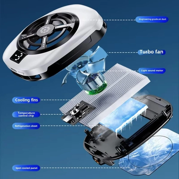 TL16 RGB Mobile Phone Cooler – Ultra-Fast Semiconductor Cooling Fan for Mobile Gaming | Adjustable Clip Design | 1/4" Screw | Silent Operation | USB Powered LED Cooling Fan
