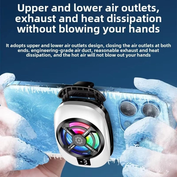 TL16 RGB Mobile Phone Cooler – Ultra-Fast Semiconductor Cooling Fan for Mobile Gaming | Adjustable Clip Design | 1/4" Screw | Silent Operation | USB Powered LED Cooling Fan