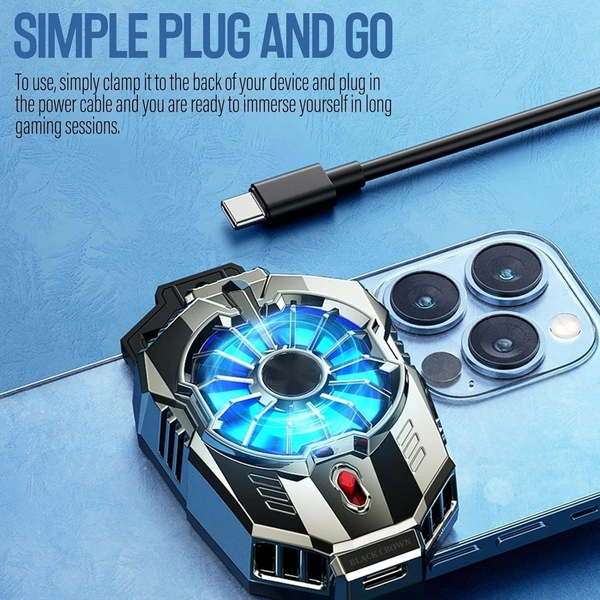 X20 Phone Cooler Fan with RGB Lights Dual Speed Gaming Mobile Radiator with Semiconductor Cooling for Phone & Android Smartphones (4.5–7 Inch) Ultra Quiet, Clamp Mount, Plug & Play.