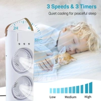 Electric Fan Desktop Double-Head Powerful Air (1 Pc / With Remote / Plug And Play)