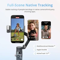 DJI Osmo Mobile 8 Gimbal Stabilizer for Phone, Native Tracking with Audio & Lighting, 360° Pan Rotation, Built-in Extension Rod & Tripod, 10h Battery, Extension Rod, Robust 3-Axis Stabilization