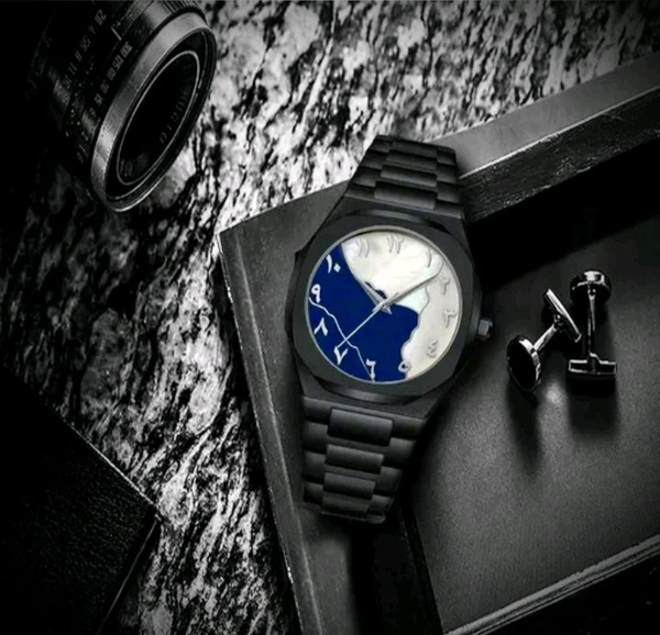 ARABIC AURA WATCH (WHITE+BLUE) - Black, Free