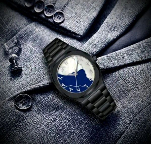 ARABIC AURA WATCH (WHITE+BLUE) - Black, Free