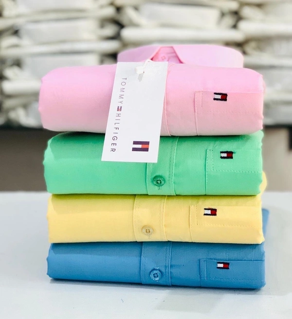 Tommy hilfiger Tommy plain Shirts For Men - 4 Pc Combo Stylish & Comfortable - L-40