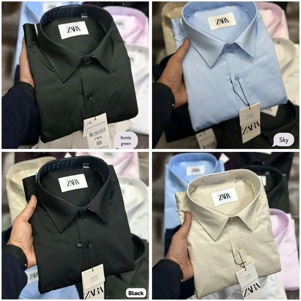Zara Plain Shirts For Men - 4 Pc Combo Stylish & Comfortable - L-40