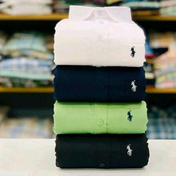 RL Polo Plain Shirts Combo Of 4pcs - XXL-44