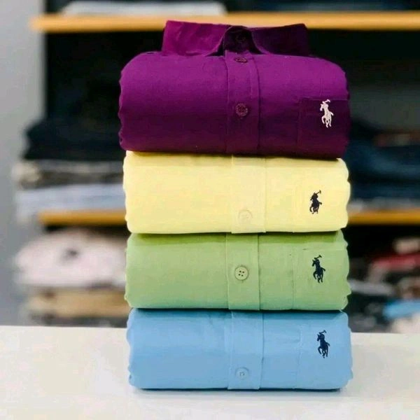 RL Polo Plain Shirts Combo Of 4pcs - XXL-44