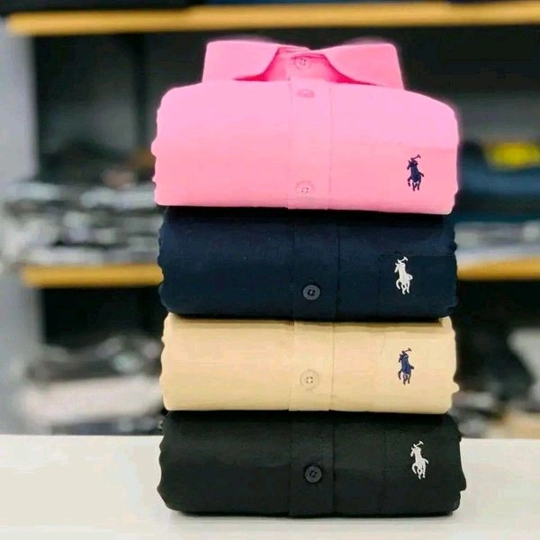 RL Polo Plain Shirts Combo Of 4pcs - XXL-44