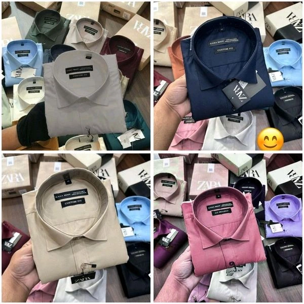 Zara Plain Shirts Combo Of 4pcs  - XL-42