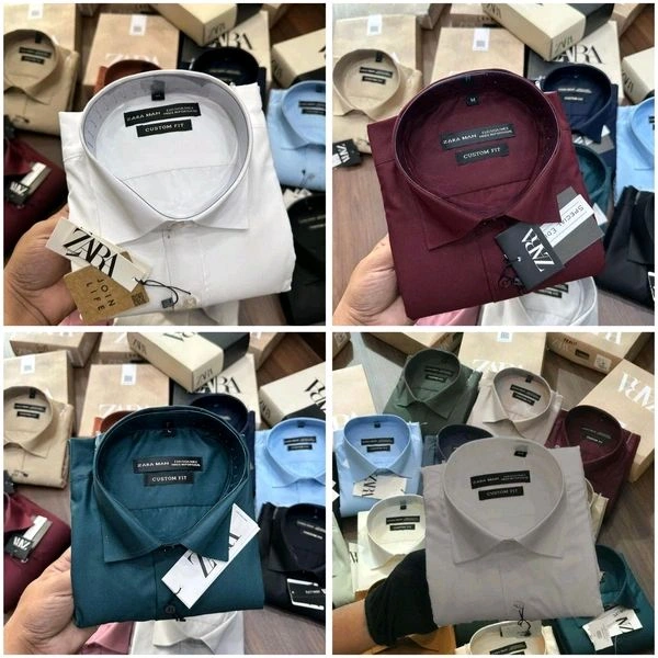 Zara Plain Shirts Combo Of 4pcs  - XL-42