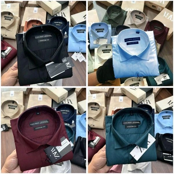 Zara Plain Shirts Combo Of 4pcs - XXL-44