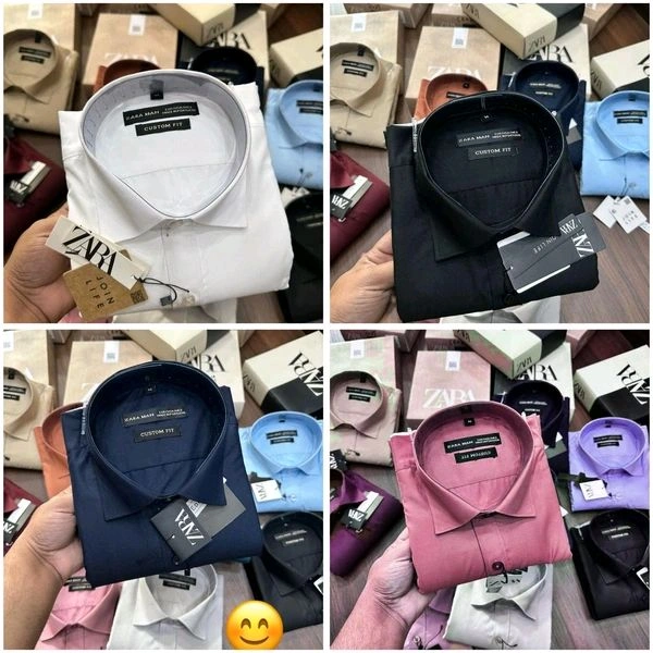 Zara Plain Shirts Combo Of 4pcs - M-38
