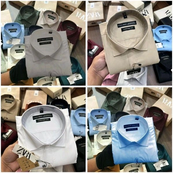 Zara Plain Shirts Combo Of 4pcs - XL-42