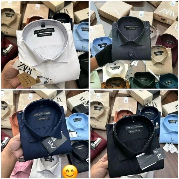 Zara Plain Shirts Combo Of 4pcs  - XXL-44