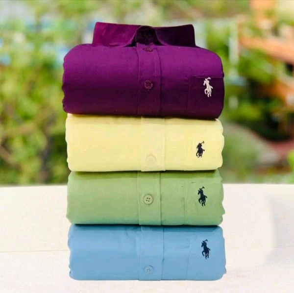 RL Polo Plain Shirts Combo Of 4pcs  - L-40