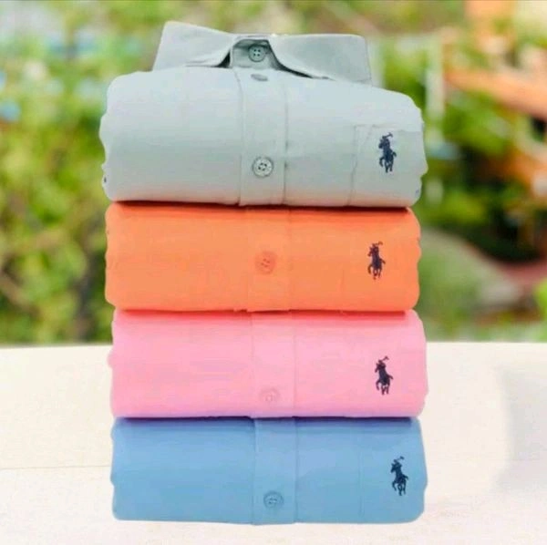 RL Polo Plain Shirts Combo Of 4pcs  - XXL-44