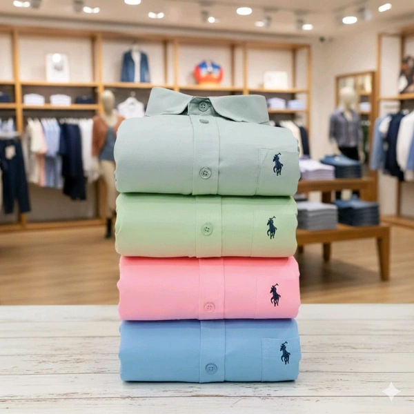 RL Polo Plain Shirts Combo Of 4pcs  - L-40