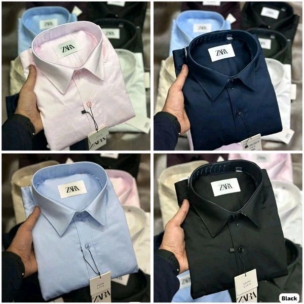 Zara Plain Shirts Combo Of 4pcs - M-38