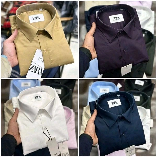 Zara Plain Shirts Combo Of 4pcs - M-38