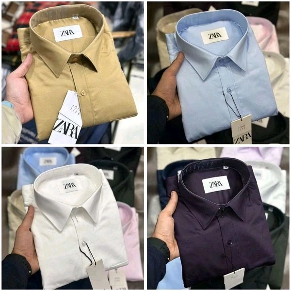 Zara Plain Shirts Combo Of 4pcs - L-40