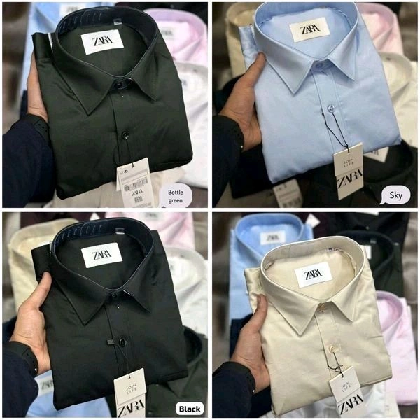 Zara Plain Shirts Combo Of 4pcs - L-40