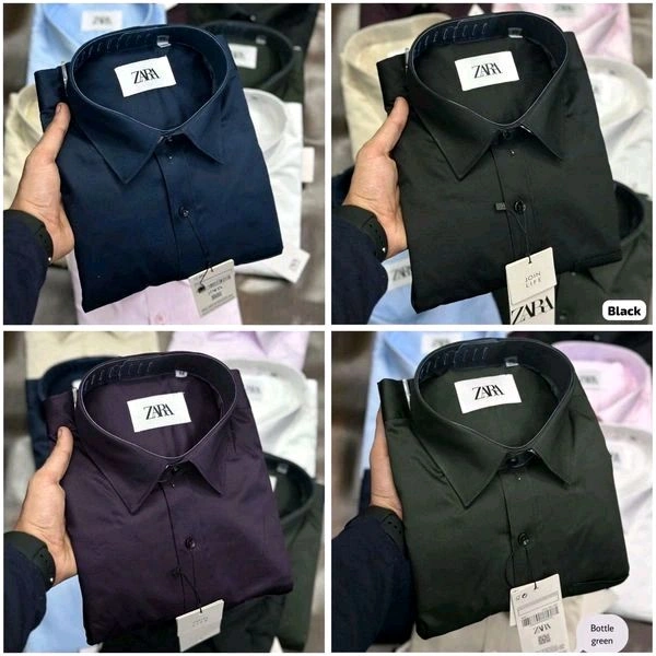 Zara Plain Shirts Combo Of 4pcs - XL-42