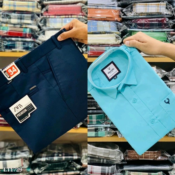 Cotton Shirt And Pent Combo - L-32, XXL-44