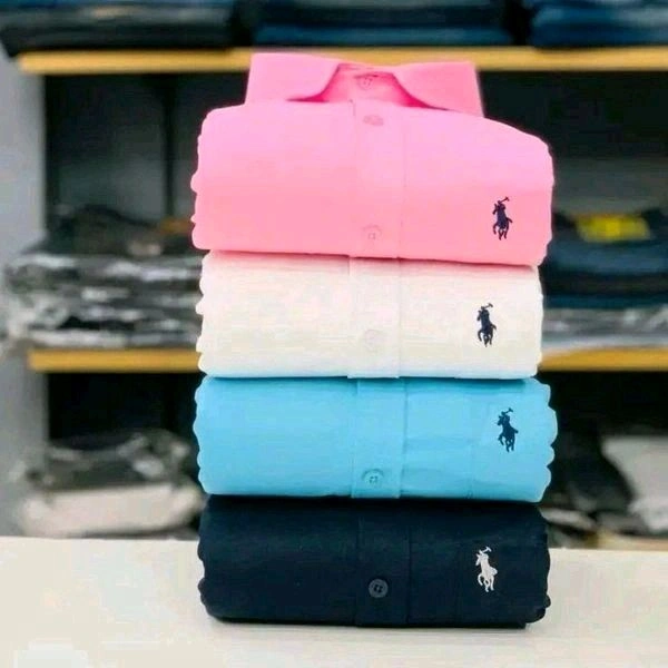 RL Cotton Plain Shirts Combo Of 4pcs - L-40