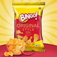bingo Bingo Original Style Chilli Potato Chips - Pack of 4 - 4 x 43 g