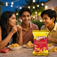 bingo Bingo Original Style Chilli Potato Chips - Pack of 4 - 4 x 43 g