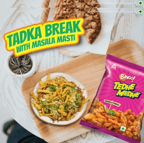Bingo Tedhe Medhe Masala Tadka Crisps - 75g