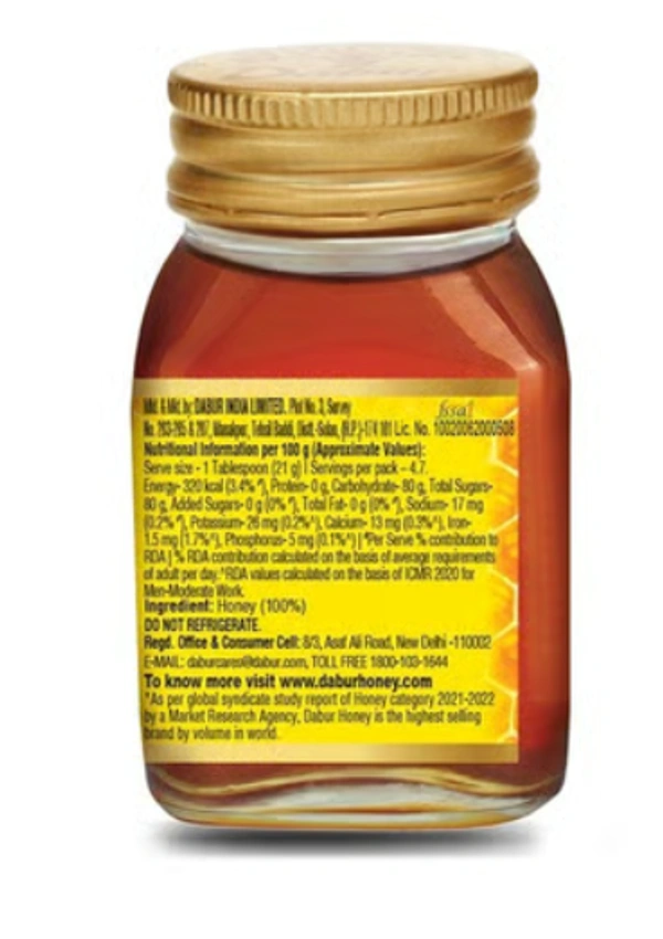 Dabur Honey - 100% Pure, World's No.1 Honey Brand (No Sugar Adulteration) - 100 g