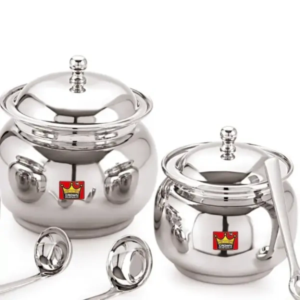 FAWN Stainless Steel Ghee Pot With Spoon - Size-2