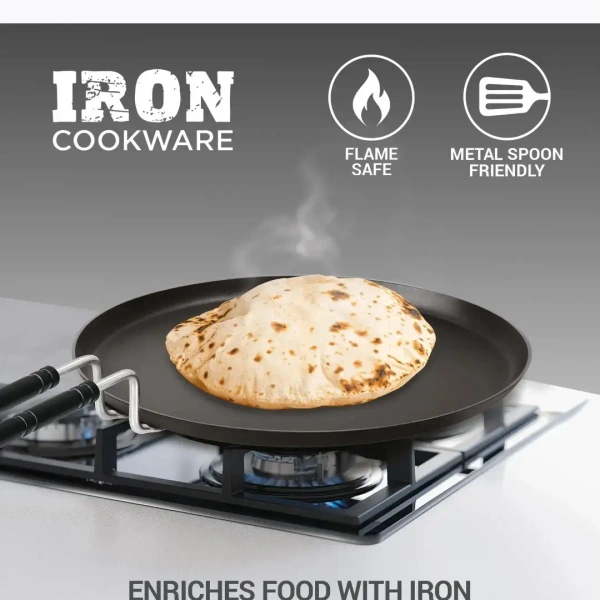 MILTON Milton Non Stick Iron Omni Dosha Tawa 29 Cm