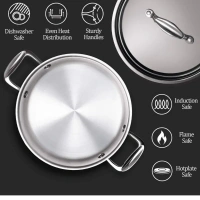 MILTON Milton Pro Cook Tri Ply Stainless Steel Casserole With Lid Size 24 Cm