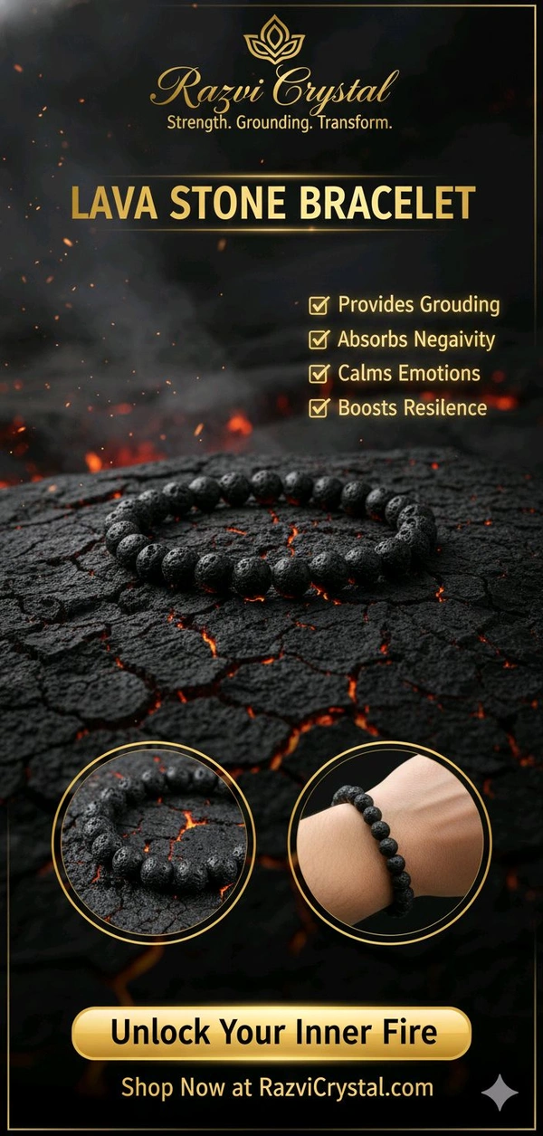 lava stone beaded bracelet