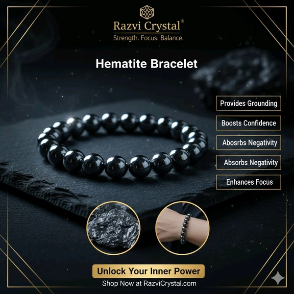 Razvi Crystal Hematite Bracelet