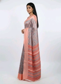 Halwa FLORAL PRINTED Peach & Sky Blue Chiffon Saree