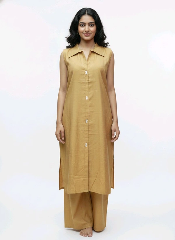 The Gold Dust Palazzo Set Vatikan Silk - Gold Dust Yellow, L
