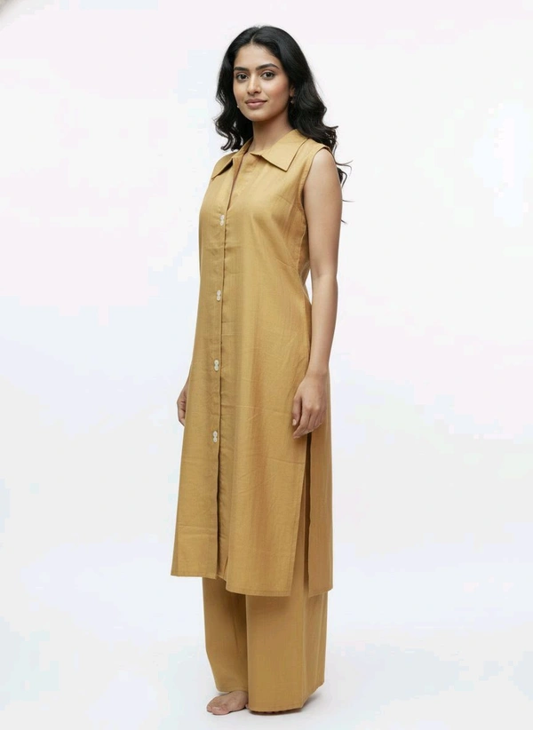 The Gold Dust Palazzo Set Vatikan Silk - Gold Dust Yellow, XXL