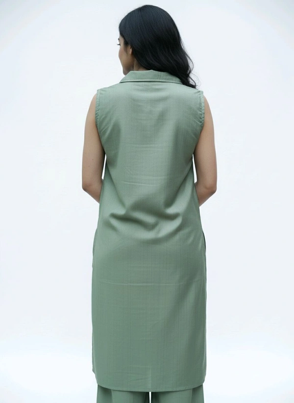 Thrinaiga The Emarald Grove Palazzo Set - Olive Green, L