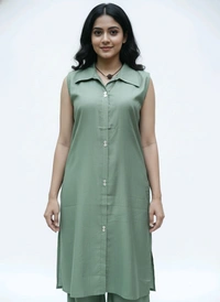 Thrinaiga The Emarald Grove Palazzo Set - Olive Green, L