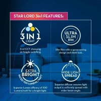 Crompton Star Lord Recess 3in1 Color Changing LED Panel Round - 10W-4" Cutting