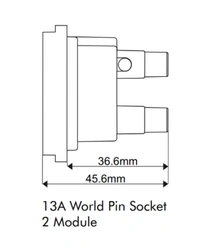 Skava Legacie 13A International Pin Socket - White