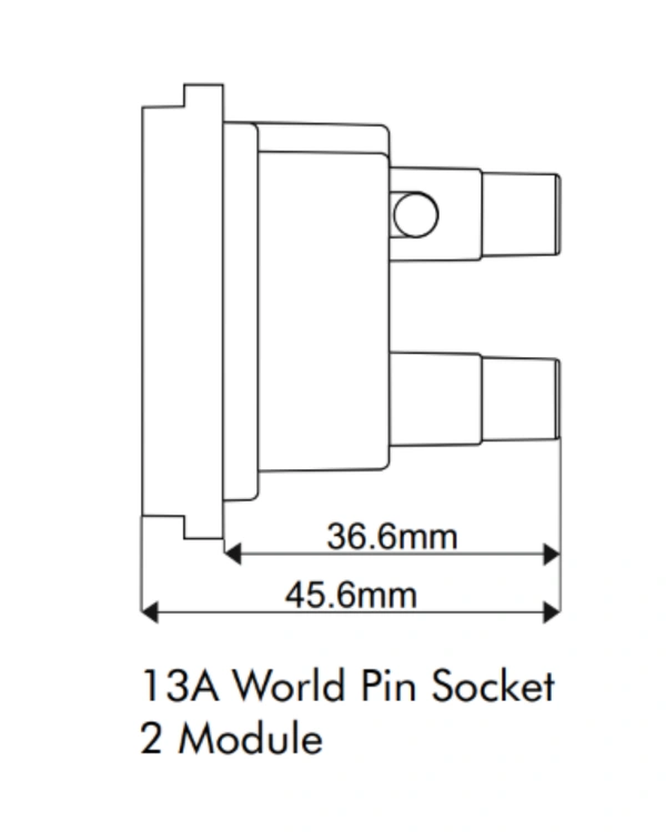 Skava Legacie 13A International Pin Socket - White