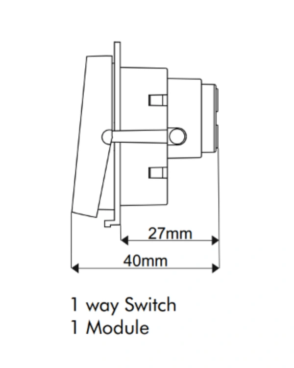 Skava legacie 6A 1Way Switch Antique White - White
