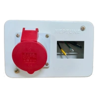 Neptune Bals Three Phase Plug & Socket Combined Metal Enclosure - Neptune IP44 | Industrial Power Connector - 63A - 5 PIN- 3203