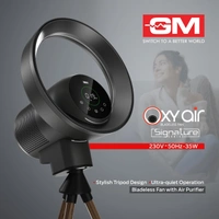 GM Oxy Air Bladeless Fan with Air Purifier and LED Light - Graphite Magnesia