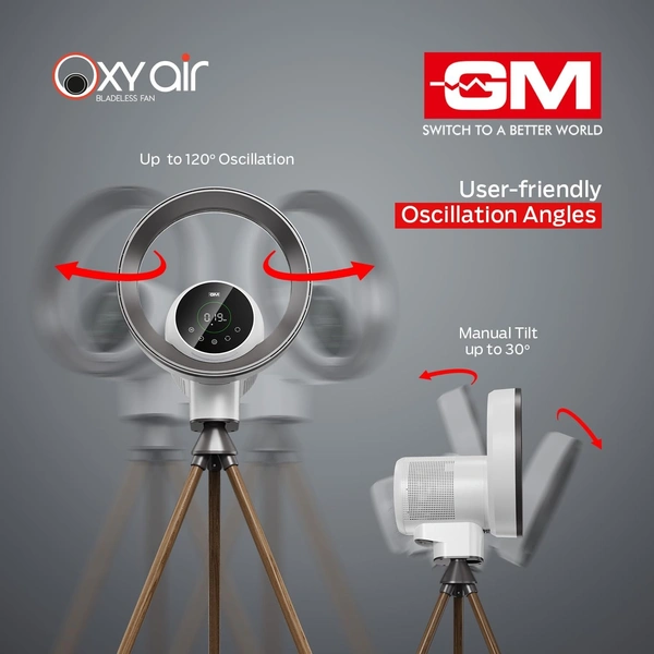 GM Oxy Air Bladeless Fan with Air Purifier and LED Light - Casablanca White