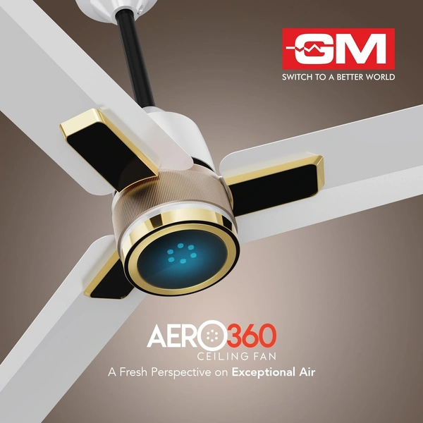 GM Aero 360 1200 mm BLDC Ceiling Fan - White Gold